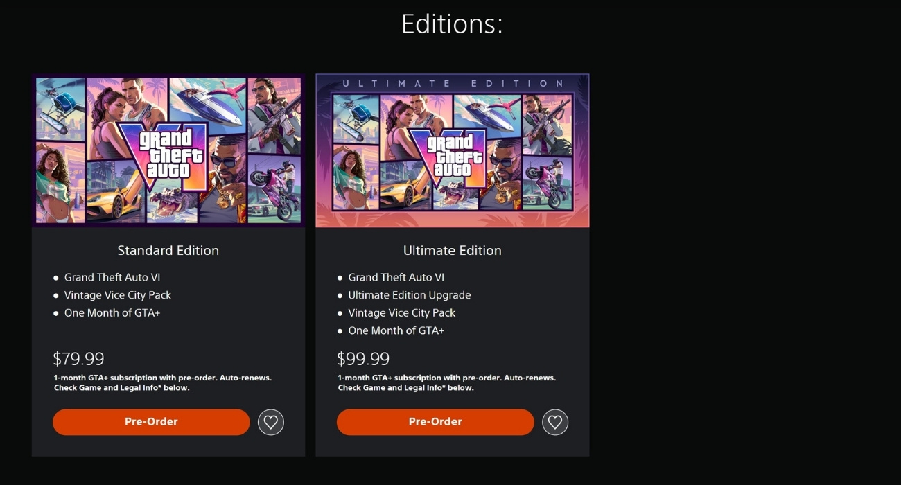 Edition select gta 6 PlayStation store