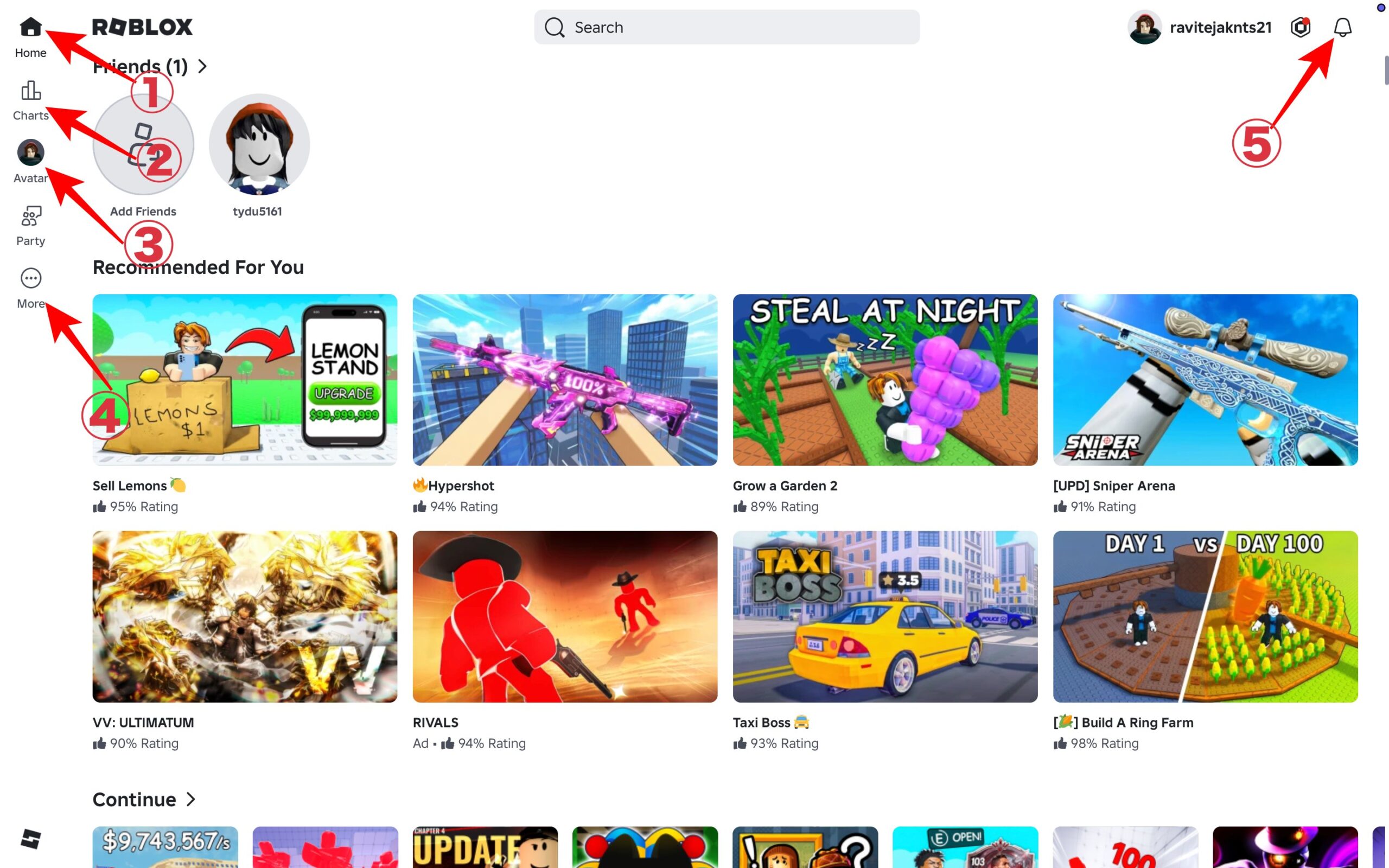 Main menu icons explain 