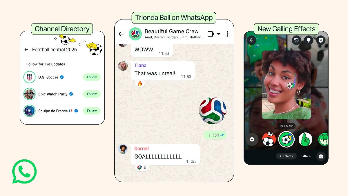 WhatsApp has announced several FIFA World Cup 2026-themed features