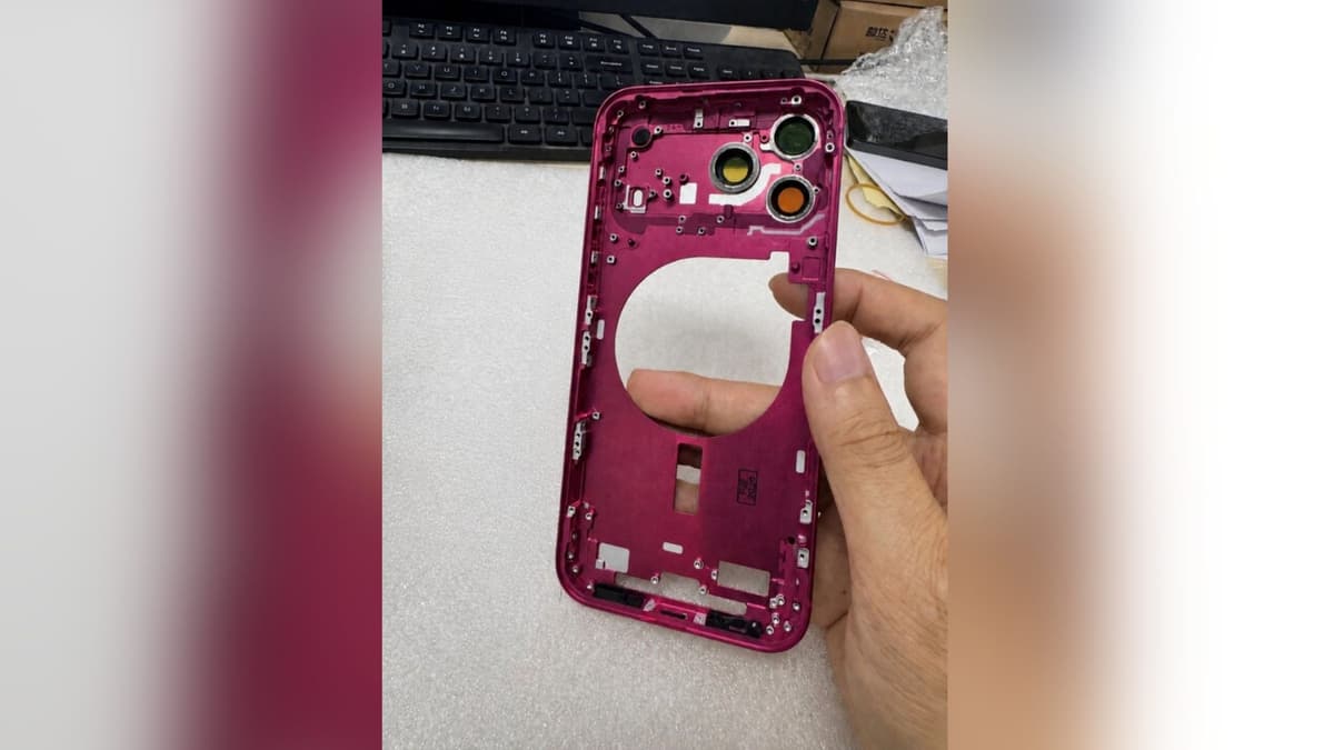 Alleged iPhone 18 Pro Dark Cherry rear chassis part