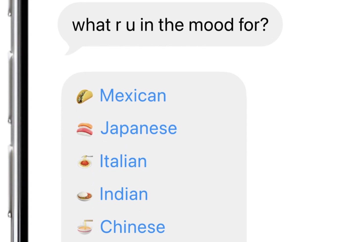 Poke AI assistant conversation showing action buttons in Apple Messages