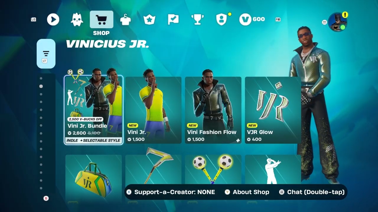 Shop tab in Fortnite