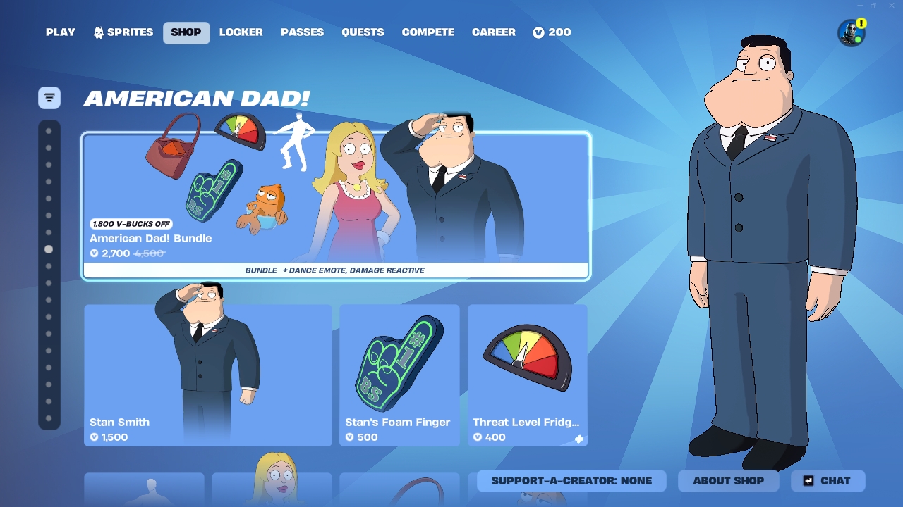 American dad promo item shop fortnite