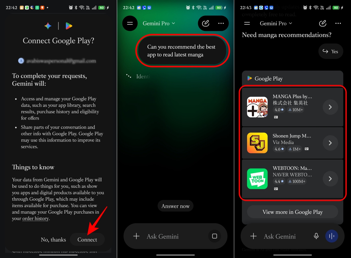 Connecting Google Play to Gemini