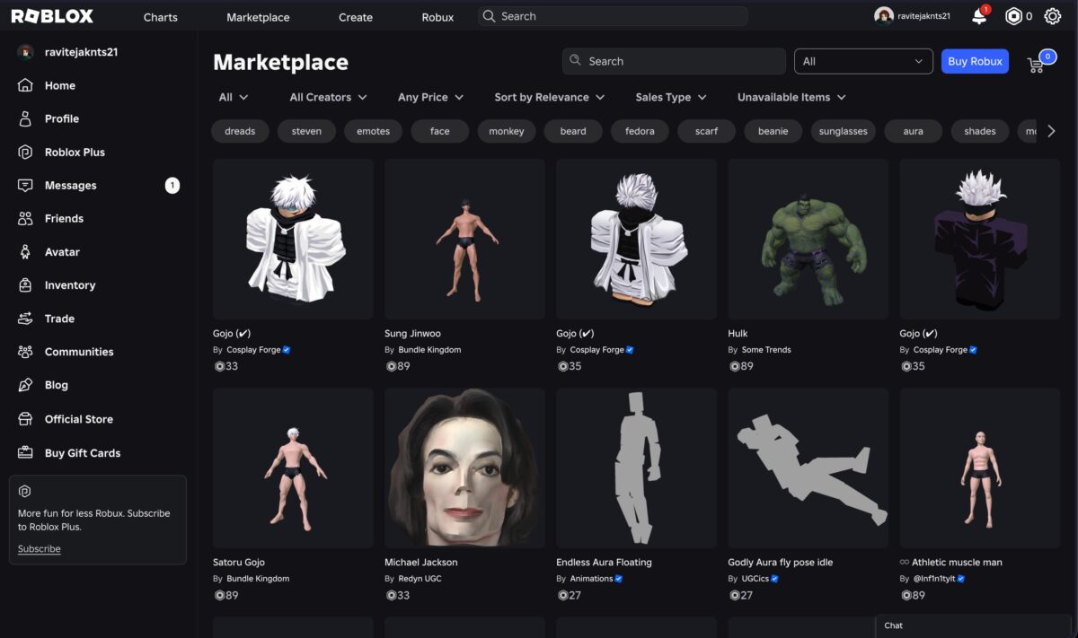 Get new clothes accessories and avatar items