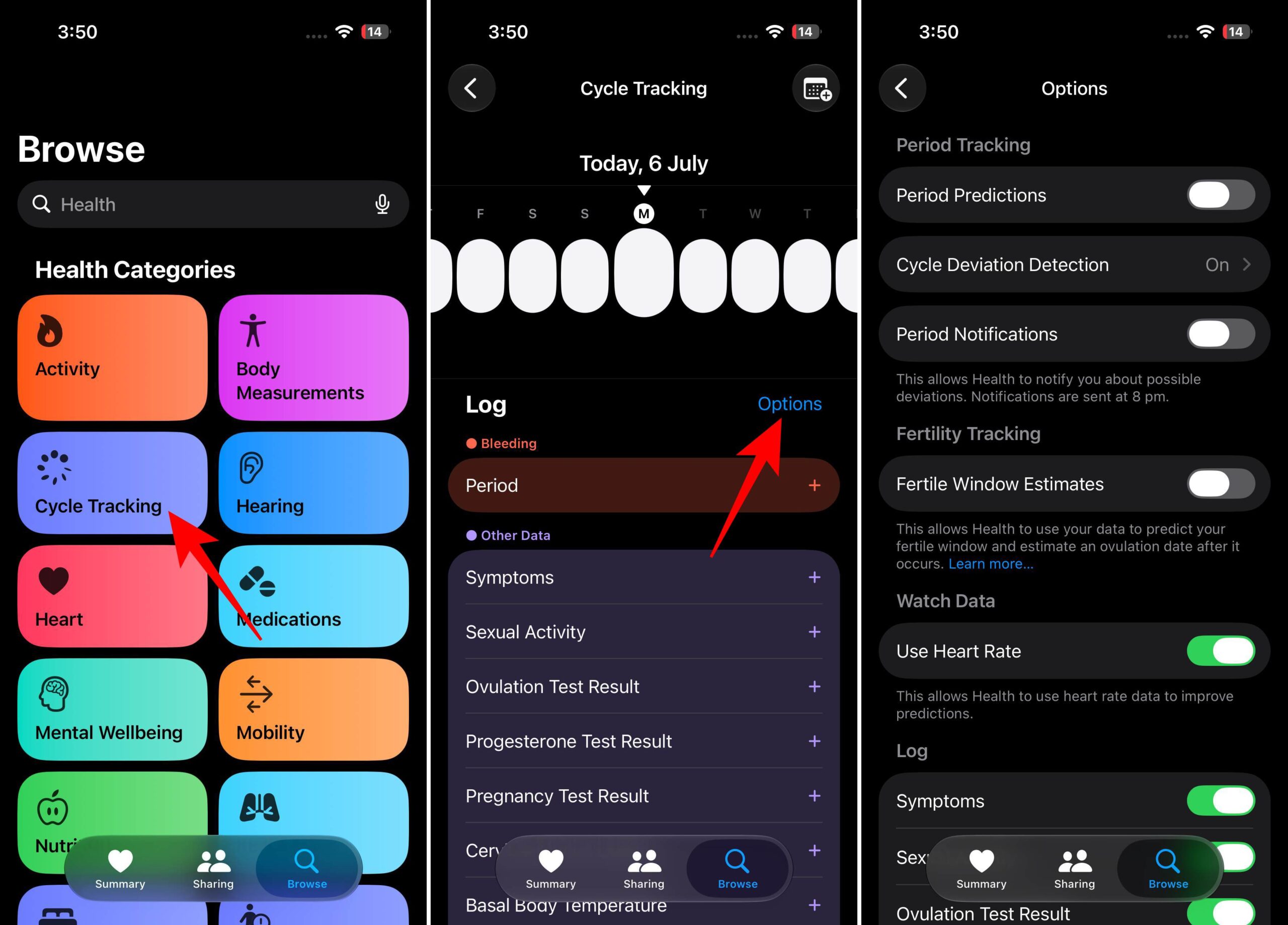How menopause insights and notifications work