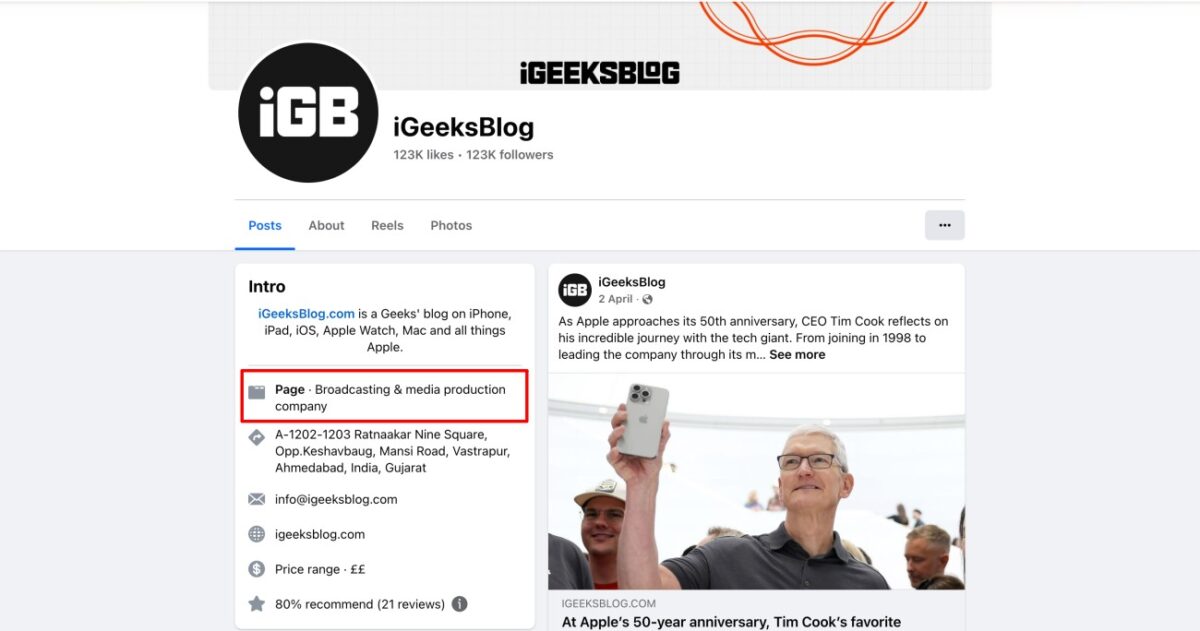 Igeeksblog Facebook Page