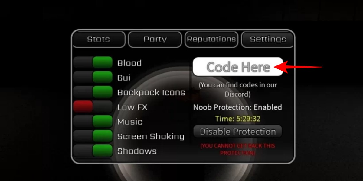 Open Settings enter a code and press Enter to redeem your reward