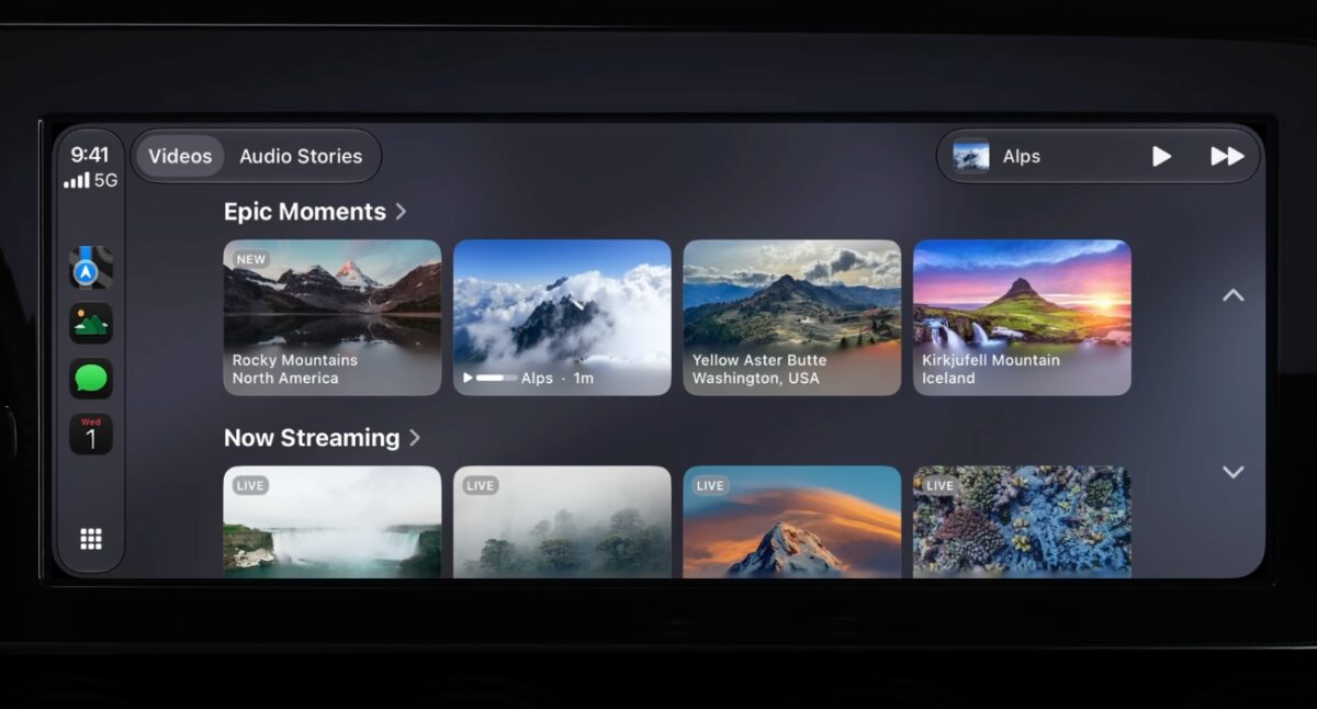 Video apps on CarPlay in iOS 27 CarPlay
