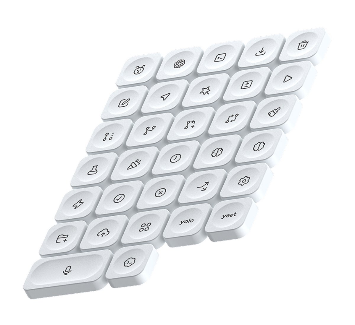 Extra Codex icon keycaps supplied with the OpenAI Codex Micro