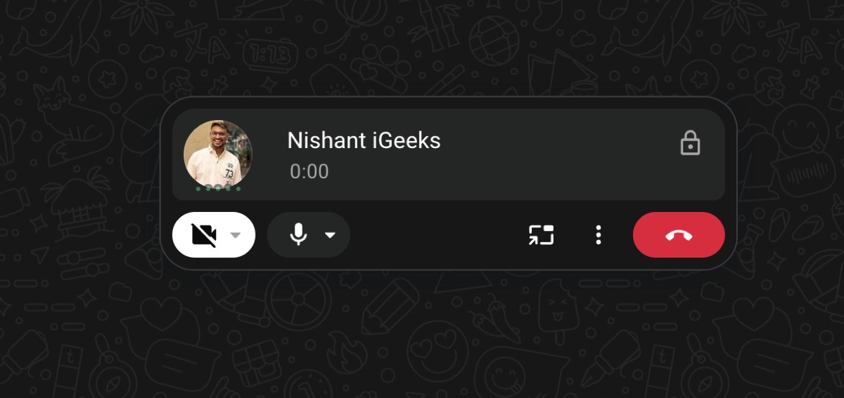 Audio and video call controls in WhatsApp Web.