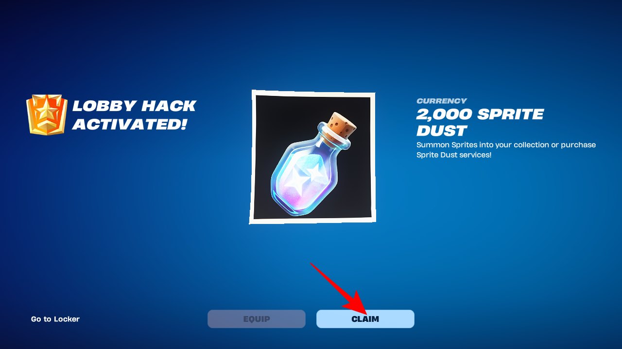 Lobby Hack reward Fortnite