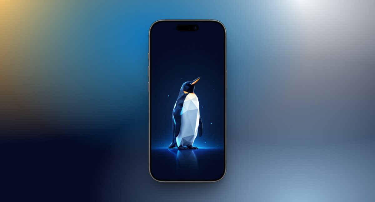 Neon minimalist penguin