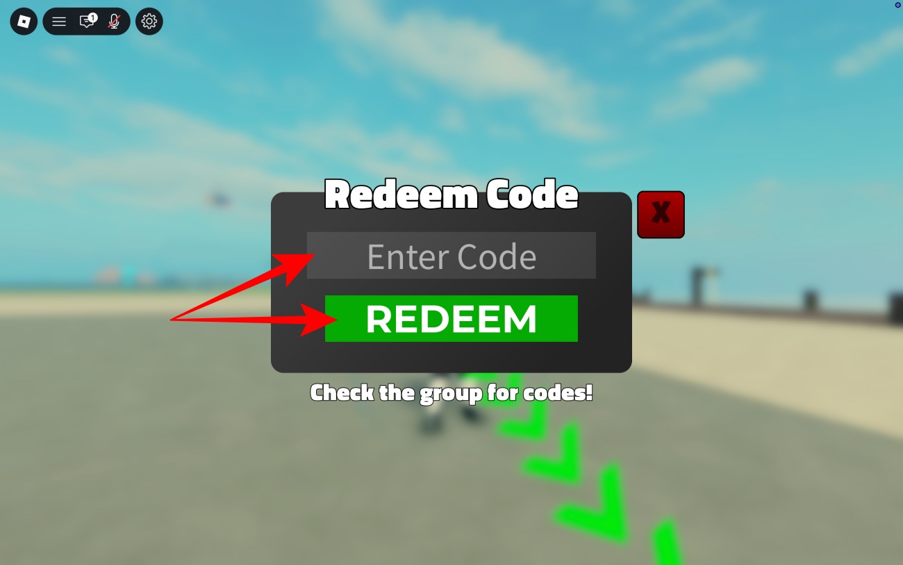 Paste a working code into the text box and press redeem
