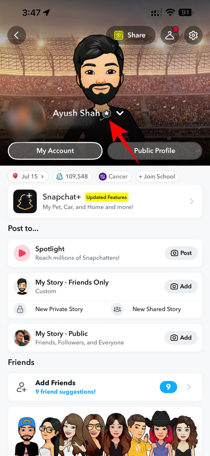 Snapchat Plus badge