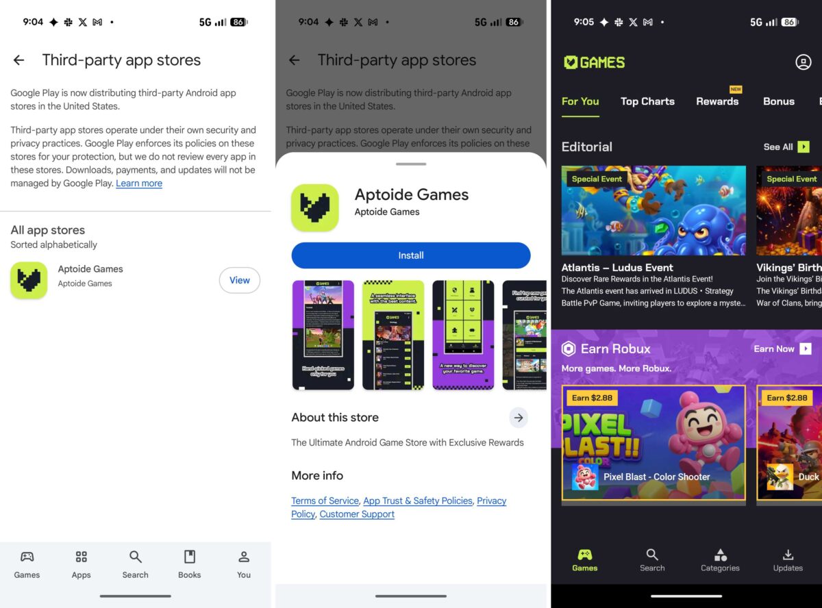 Third-party app store Download from Google Play Store