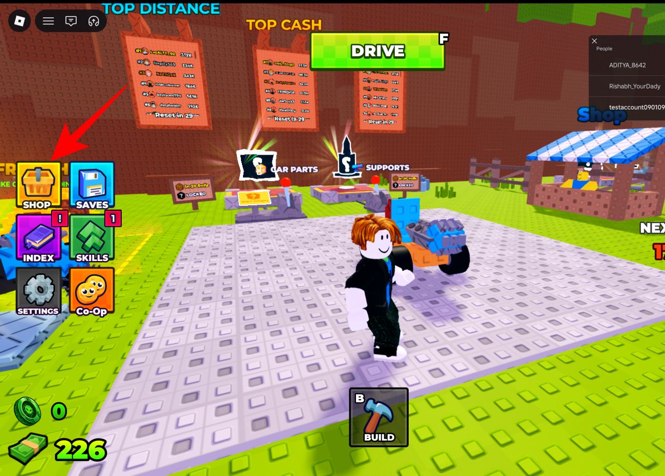 Click on the Shop button