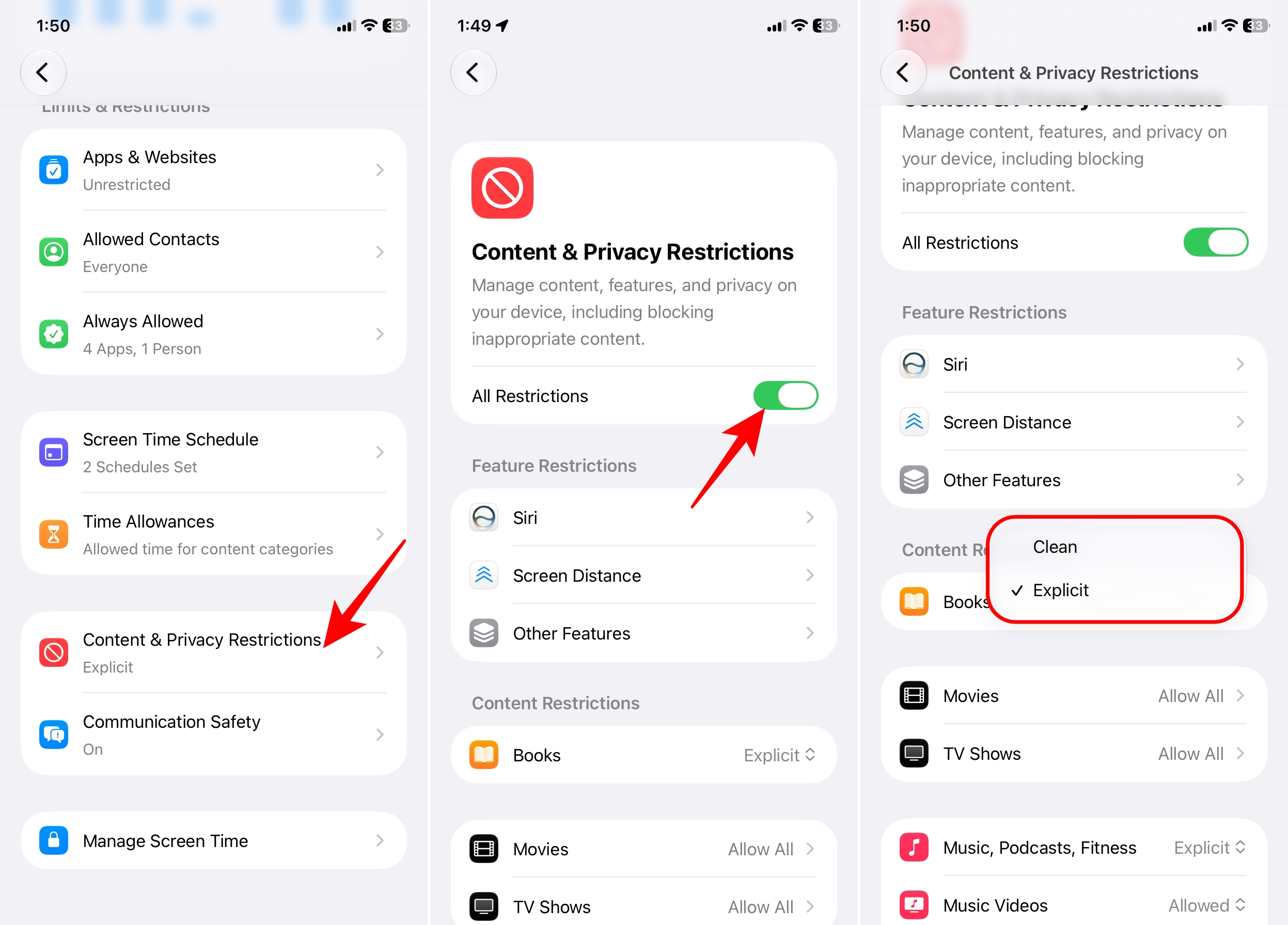 I tried the new Screen Time in iOS 27: Here’s what changed and how to use it – iGeeksBlog Content and Privacy Restrictions settings for Siri and media content