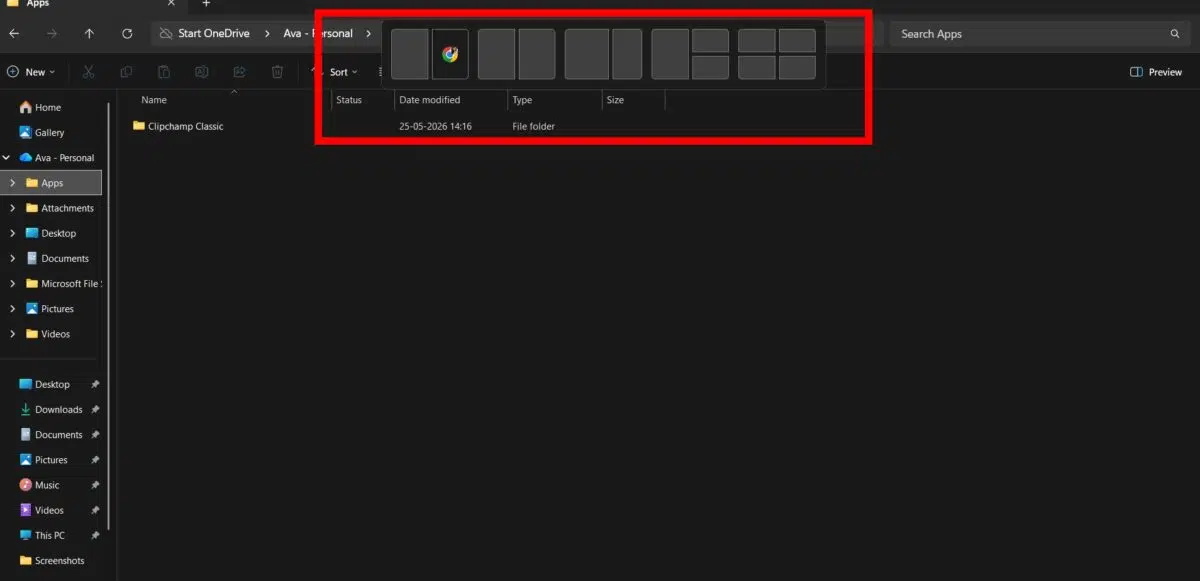 Drag a window to the top of the screen