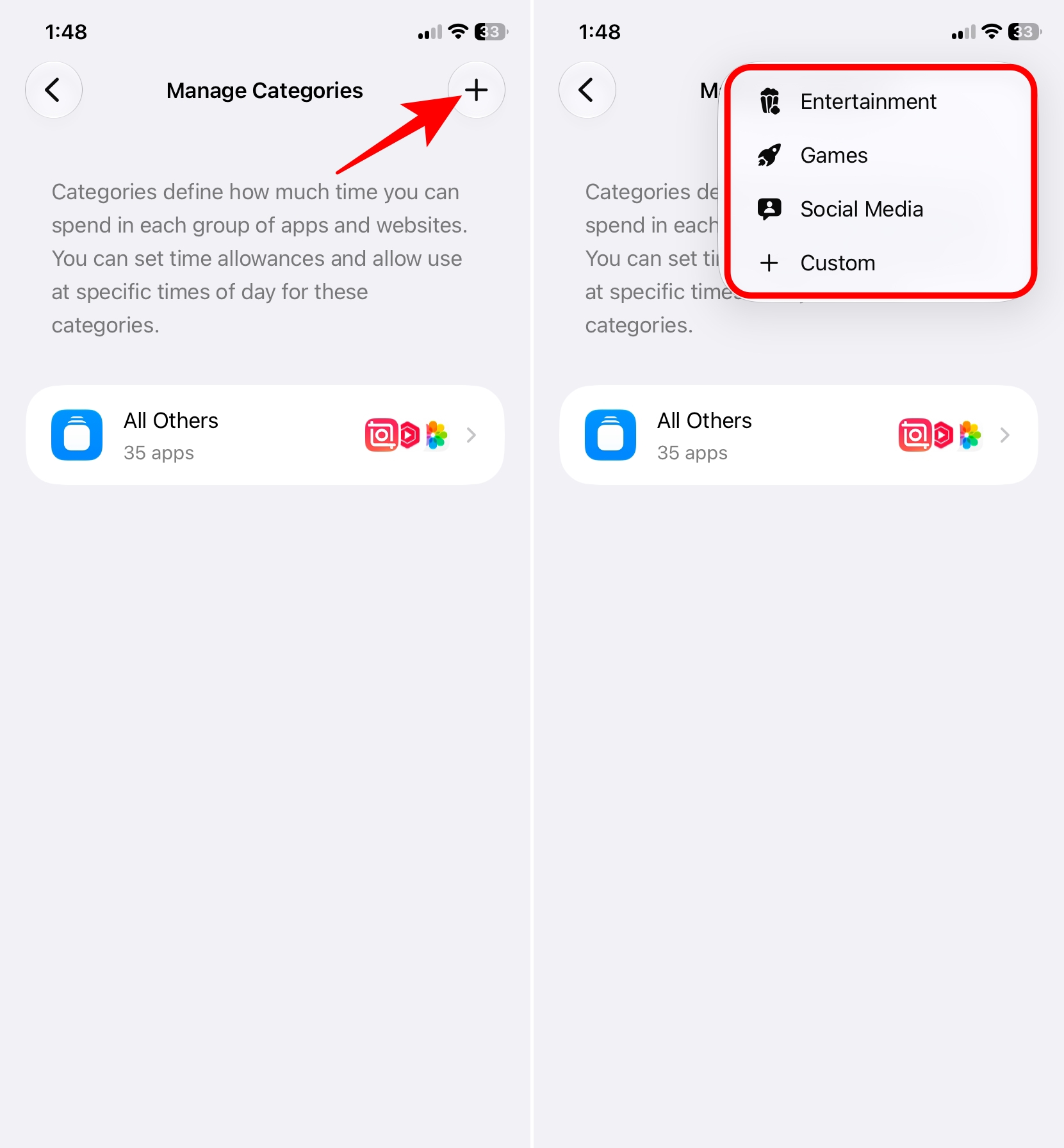 I tried the new Screen Time in iOS 27: Here’s what changed and how to use it – iGeeksBlog Manage Categories screen and app category options