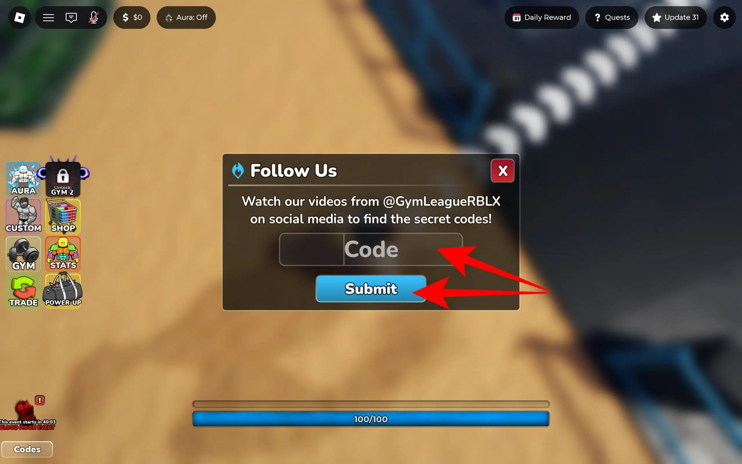 Redeem Gym League codes