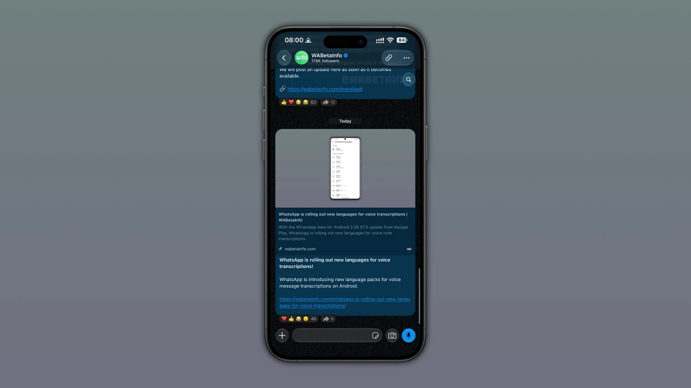 WhatsApp has been testing the search shortcut