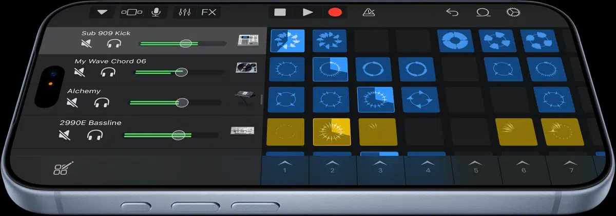 iPhone running a multitrack music app during a sustained workload
