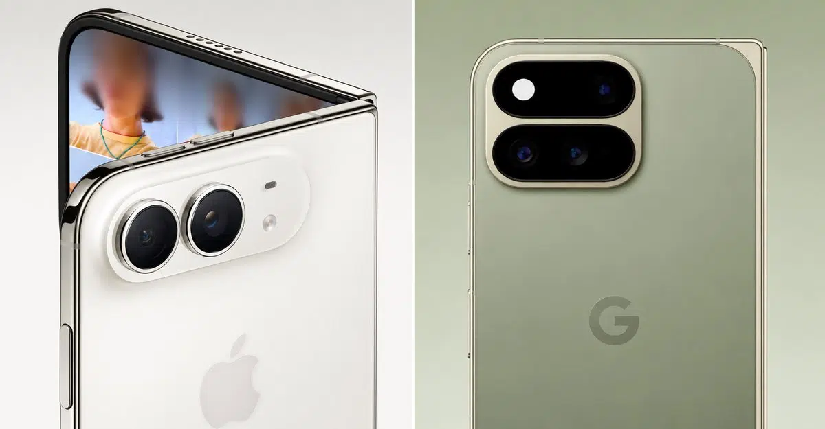 iPhone Duo and Pixel 11 Pro Fold rear camera systems side by side