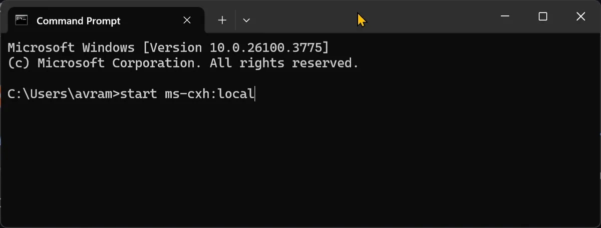 press Shift + F10 to open Command Prompt in Windows